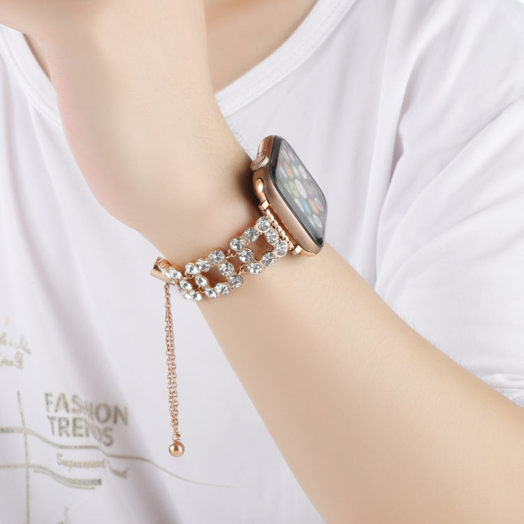 For Apple Watch 38mm Rhinestone Metal Bracelet Watch Band(Rose Gold) - free shipping - PMC TechLife - Order now!