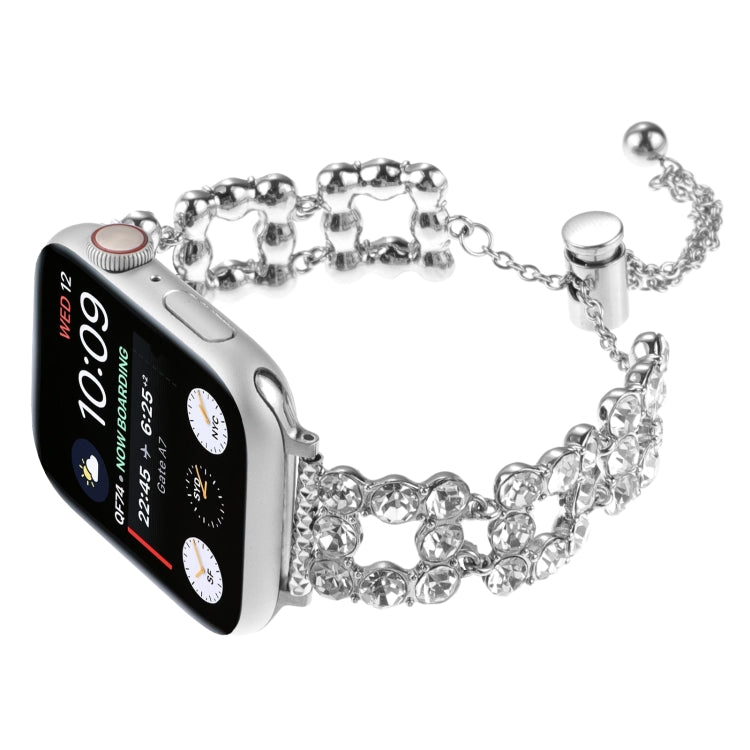 For Apple Watch 38mm Rhinestone Metal Bracelet Watch Band(Silver) - free shipping - PMC TechLife - Order now!