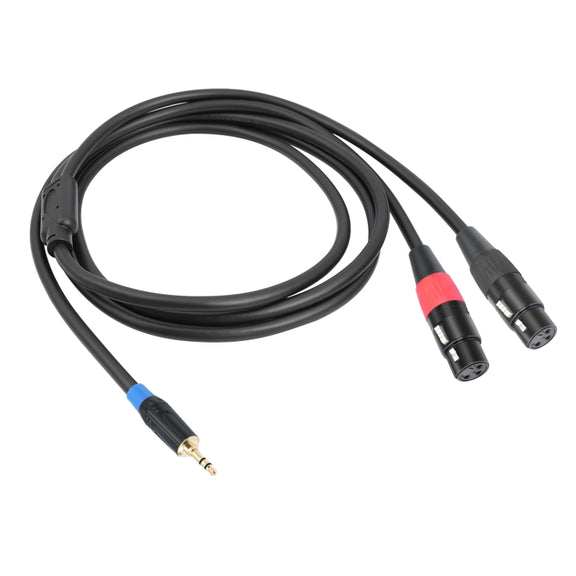 TC195BUXK107RE 3.5mm Male to Dual XLR 3pin Female Audio Cable, Length:2m(Black)