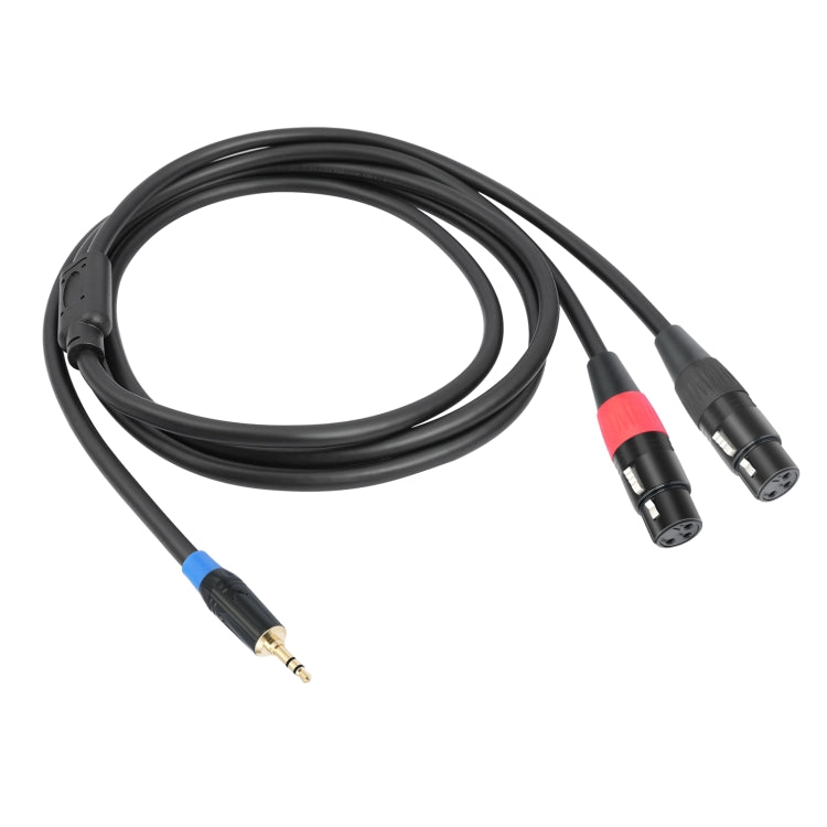 TC195BUXK107RE 3.5mm Male to Dual XLR 3pin Female Audio Cable, Length:2m(Black)