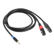 TC195BUXK107RE 3.5mm Male to Dual XLR 3pin Female Audio Cable, Length:3m(Black)