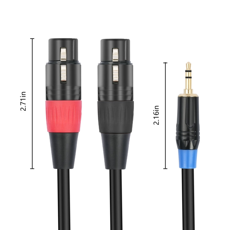 TC195BUXK107RE 3.5mm Male to Dual XLR 3pin Female Audio Cable, Length:3m(Black)
