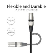 TC145BK55 6.35mm 1/4 TRS Male to XLR 3pin Male Microphone Cable, Length:10m(Black)