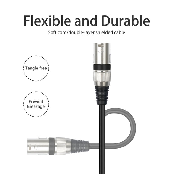 TC145BK55 6.35mm 1/4 TRS Male to XLR 3pin Male Microphone Cable, Length:10m(Black)