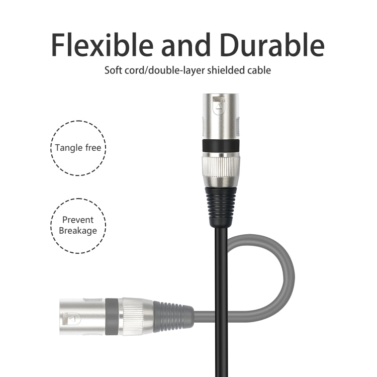 TC145BK55 6.35mm 1/4 TRS Male to XLR 3pin Male Microphone Cable, Length:10m(Black)