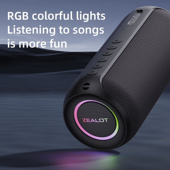 Zealot S32 Max 20W High Power Bluetooth Speaker with RGB Light(Black)