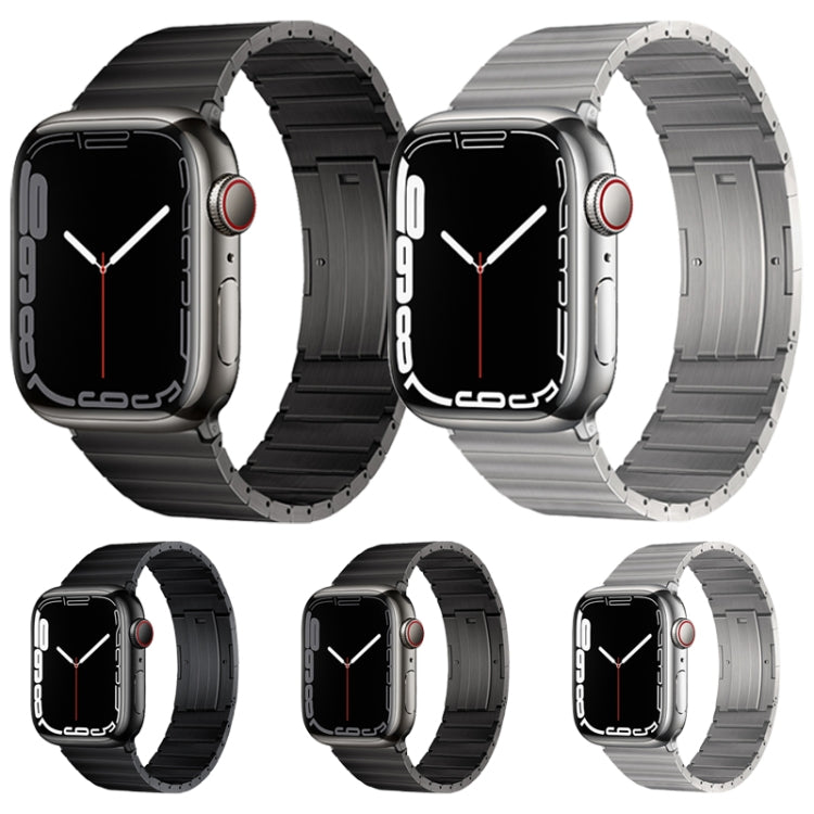 For Apple Watch Series 9 41mm PG60 Single Bead Bamboo Joint Titanium Metal Watch Band(Silver)