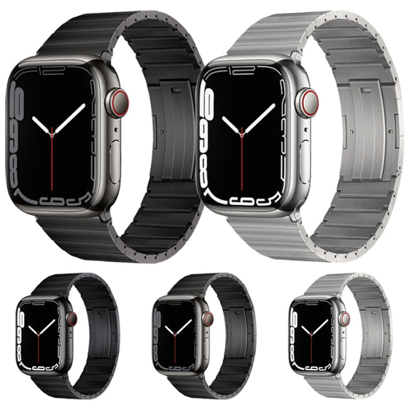 For Apple Watch 42mm PG60 Single Bead Bamboo Joint Titanium Metal Watch Band(Silver)