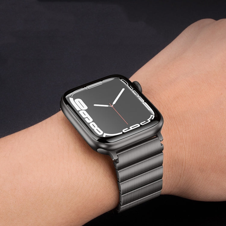 For Apple Watch Series 3 42mm PG60 Single Bead Bamboo Joint Titanium Metal Watch Band(Silver)