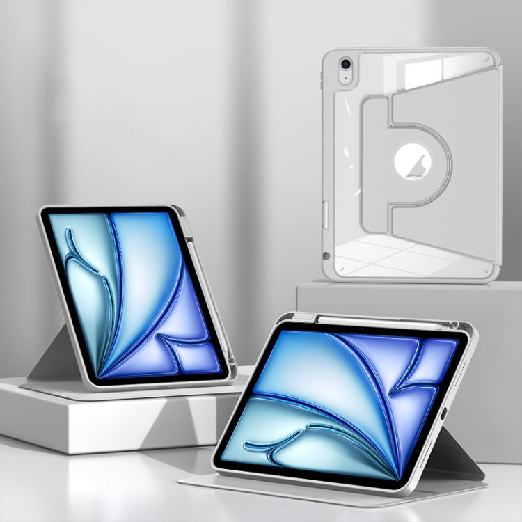 For iPad Air 11 2025 / 2024 Magnetic Split Leather Smart Tablet Case with Pen Slot(Grey) - iPad Air 11 2025 / 2024 Cases by PMC TechLife | Online Shopping South Africa | PMC TechLife | Buy Now Pay Later Mobicred