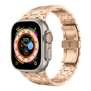 For Apple Watch Ultra 2 49mm PG94 Dual-link Modified Stainless Steel Watch Band(Rose Gold)