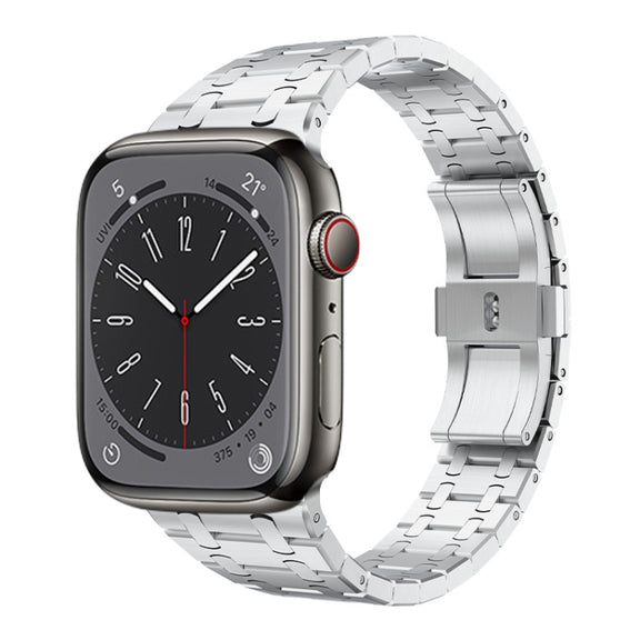 For Apple Watch 38mm PG94 Dual-link Modified Stainless Steel Watch Band(Silver)