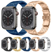 For Apple Watch 42mm PG94 Dual-link Modified Stainless Steel Watch Band(Silver)