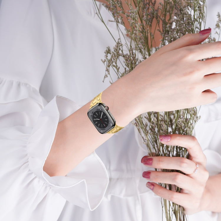 For Apple Watch Series 9 41mm PG94 Dual-link Modified Stainless Steel Watch Band(Rose Gold) - free shipping - PMC TechLife - Order now!