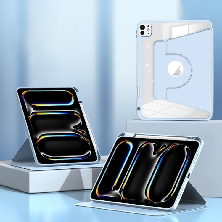 For iPad Pro 13 2024 Magnetic Split Leather Smart Tablet Case with Pen Slot(Sky Blue) - iPad Pro 13 2024 Cases by PMC TechLife | Online Shopping South Africa | PMC TechLife | Buy Now Pay Later Mobicred