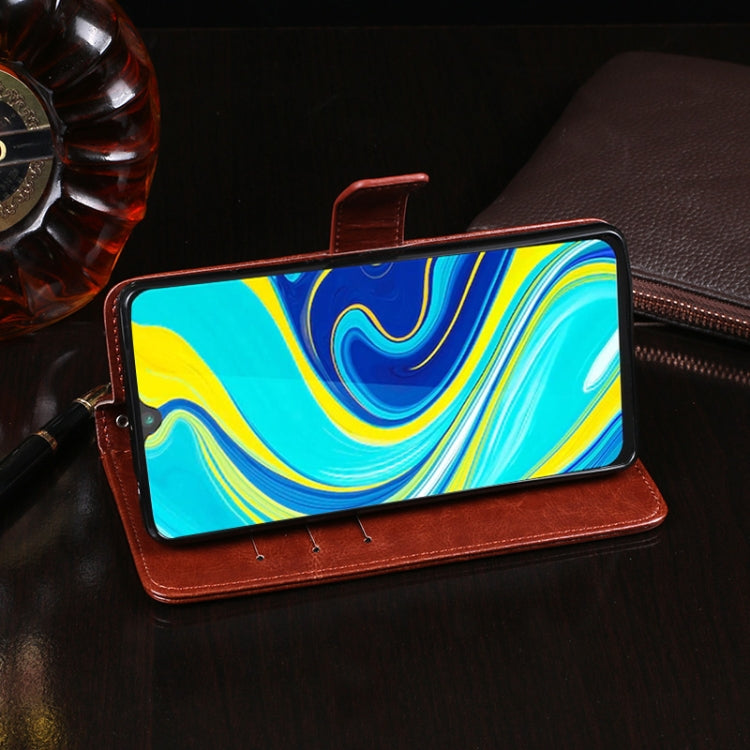 For Cubot P40 idewei Crazy Horse Texture Horizontal Flip Leather Case with Holder & Card Slots & Wallet(Dark Blue)