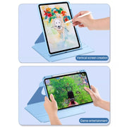 For iPad Pro 11 2024 Magnetic Split Leather Smart Tablet Case with Pen Slot(Pink)