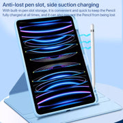 For iPad Pro 11 2024 Magnetic Split Leather Smart Tablet Case with Pen Slot(Sky Blue)