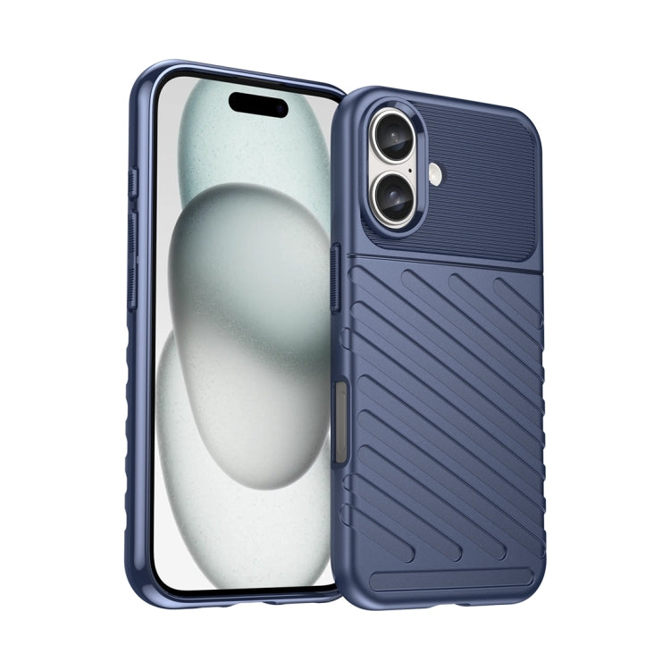 For iPhone 16 Thunderbolt Shockproof Soft TPU Phone Case(Blue) - iPhone 16 Cases by PMC TechLife | Online Shopping South Africa | PMC TechLife | Buy Now Pay Later Mobicred