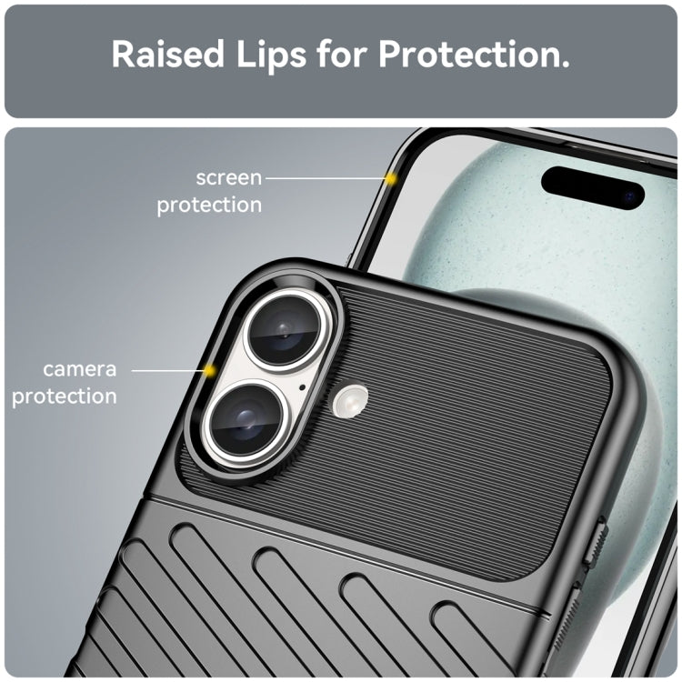 For iPhone 16 Plus Thunderbolt Shockproof Soft TPU Phone Case(Black) - free shipping - PMC TechLife - Order now!