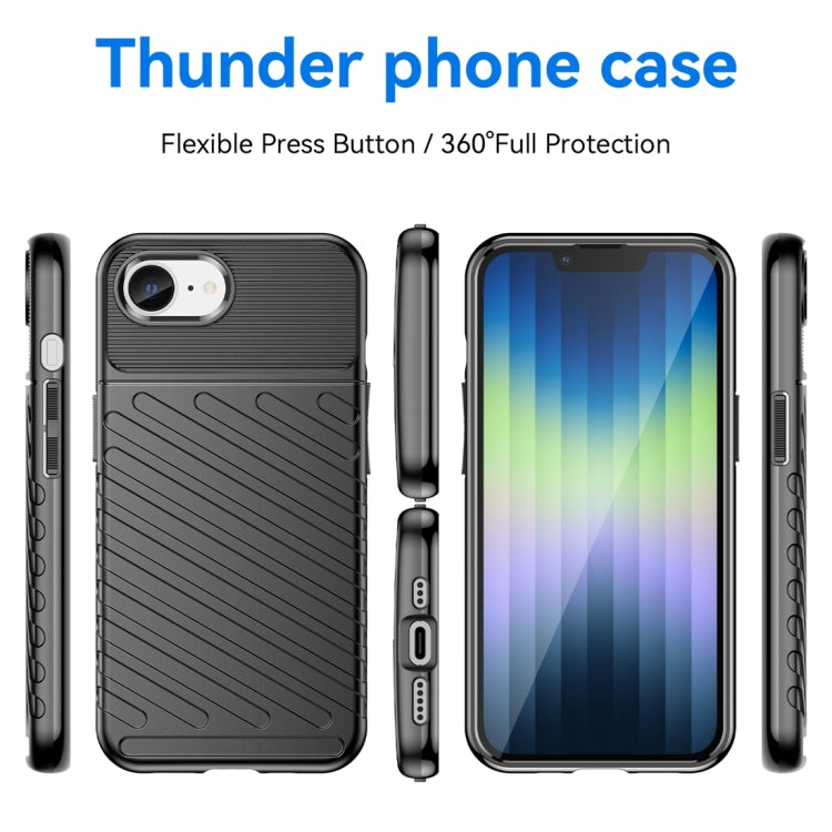 For iPhone SE 2024 Thunderbolt Shockproof Soft TPU Phone Case(Black)