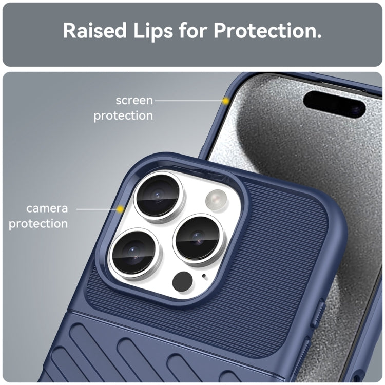 For iPhone 16 Pro Thunderbolt Shockproof Soft TPU Phone Case(Blue) - iPhone 16 Pro Cases by PMC TechLife | Online Shopping South Africa | PMC TechLife | Buy Now Pay Later Mobicred