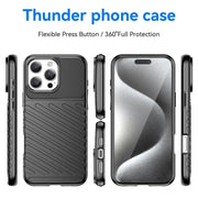 For iPhone 16 Pro Max Thunderbolt Shockproof Soft TPU Phone Case(Black)
