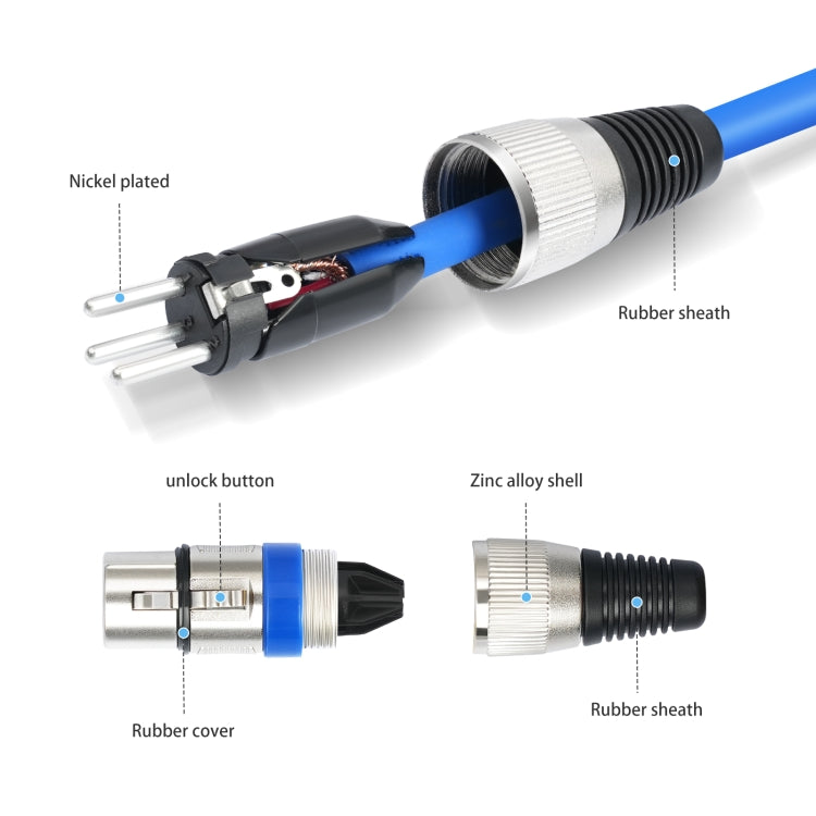 10pcs / Set XLR 3pin Male to Female Audio Cable, Length: 1m - Microphone Audio Cable & Connector by PMC TechLife | Online Shopping South Africa | PMC TechLife | Buy Now Pay Later Mobicred