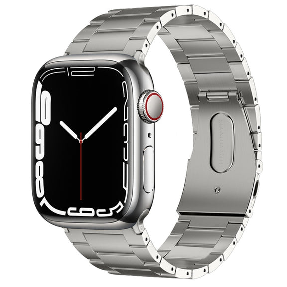 For Apple Watch SE 2023 40mm PG63 Three-Bead Protrusion Titanium Metal Watch Band(Silver)