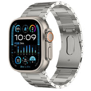 For Apple Watch Ultra 2 49mm PG63 Three-Bead Protrusion Titanium Metal Watch Band(Silver)