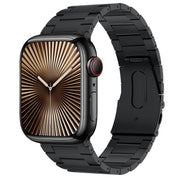 For Apple Watch Series 10 42mm PG63 Three-Bead Protrusion Titanium Metal Watch Band(Graphite Black)