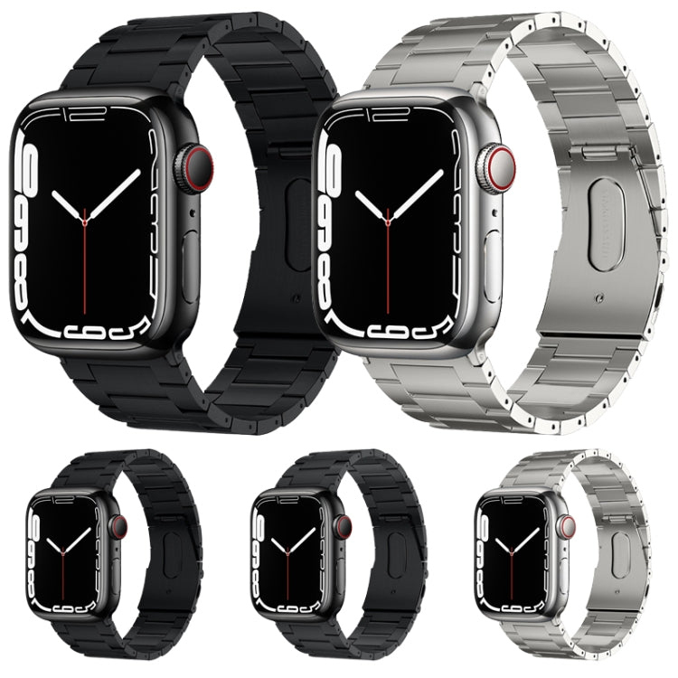For Apple Watch Series 10 46mm PG63 Three-Bead Protrusion Titanium Metal Watch Band(Graphite Black)