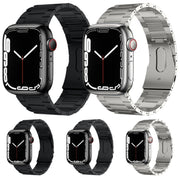 For Apple Watch Series 10 46mm PG63 Three-Bead Protrusion Titanium Metal Watch Band(Graphite Black)