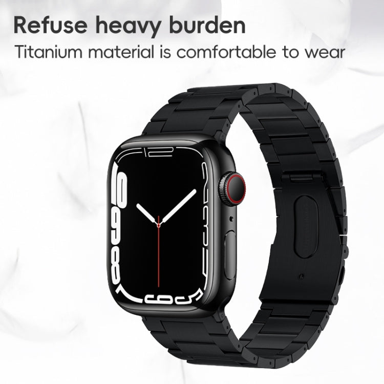 For Apple Watch Series 10 42mm PG63 Three-Bead Protrusion Titanium Metal Watch Band(Graphite Black)