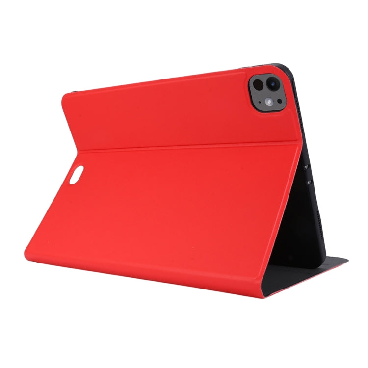 For iPad Pro 11 2024 Stretch Voltage Plain Leather Smart Tablet Case(Red)
