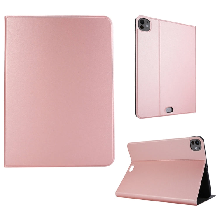 For iPad Pro 11 2024 Stretch Voltage Plain Leather Smart Tablet Case(Rose Gold) - iPad Pro 11 2024 Cases by PMC TechLife | Online Shopping South Africa | PMC TechLife | Buy Now Pay Later Mobicred