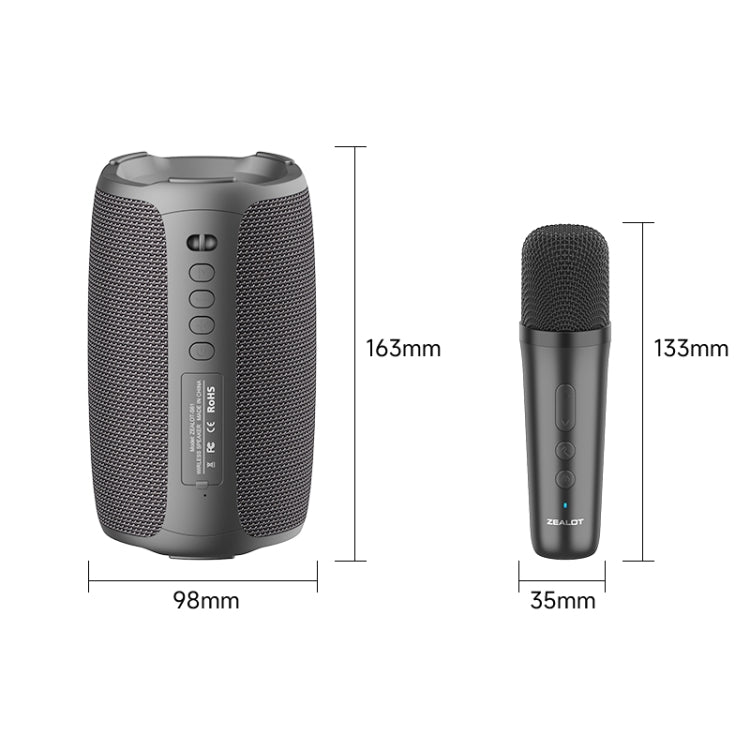Zealot S61M RGB Rhythmic Light Karaoke Wireless Speaker, Style:Dual Mic(Black) - free shipping - PMC Jewellery - Order now!