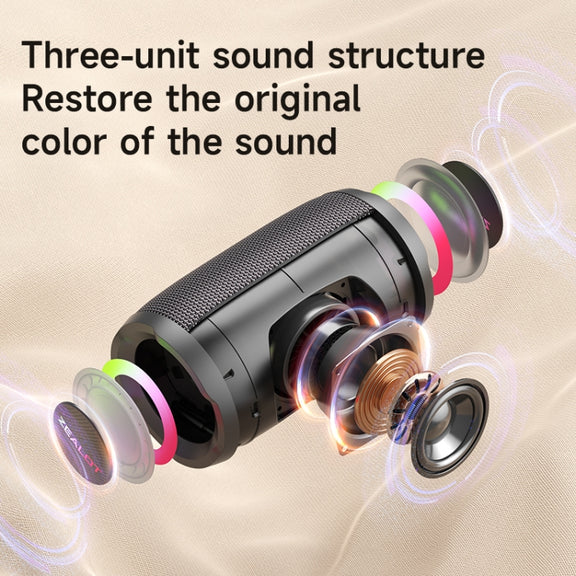 Zealot S61M RGB Rhythmic Light Karaoke Wireless Speaker, Style:Dual Mic(Black)