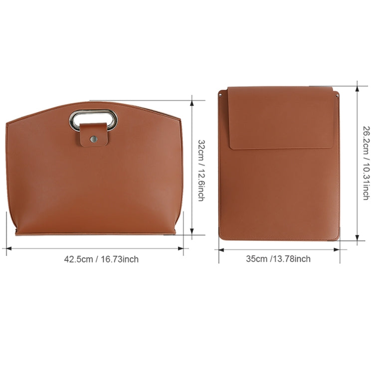 Waterproof PU Laptop Handbag Inner Bag for 12-14 inch Laptop(Brown) - 12.1 inch by PMC Jewellery | Online Shopping South Africa | PMC Jewellery | Buy Now Pay Later Mobicred