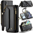 For iPhone XR CaseMe C36 Card Slots Zipper Wallet RFID Anti-theft Leather Phone Case(Black) - free shipping - PMC Jewellery - Order now!