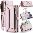 For iPhone XR CaseMe C36 Card Slots Zipper Wallet RFID Anti-theft Leather Phone Case(Pink) - free shipping - PMC Jewellery - Order now!