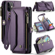 For iPhone 11 CaseMe C36 Card Slots Zipper Wallet RFID Anti-theft Leather Phone Case(Purple) - free shipping - PMC Jewellery - Order now!