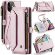 For iPhone 11 CaseMe C36 Card Slots Zipper Wallet RFID Anti-theft Leather Phone Case(Pink) - free shipping - PMC Jewellery - Order now!