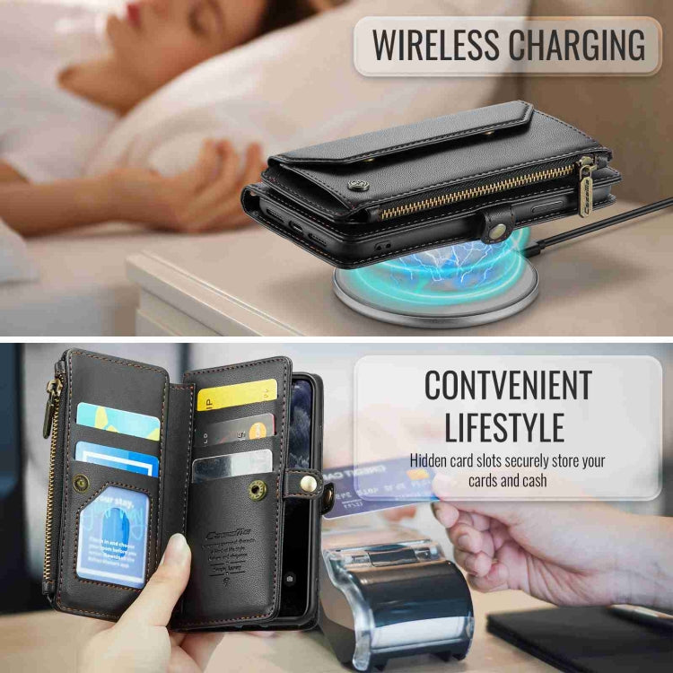 For iPhone 11 Pro CaseMe C36 Card Slots Zipper Wallet RFID Anti-theft Leather Phone Case(Black)