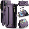 For iPhone 11 Pro CaseMe C36 Card Slots Zipper Wallet RFID Anti-theft Leather Phone Case(Purple) - free shipping - PMC Jewellery - Order now!