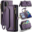 For iPhone 12 mini CaseMe C36 Card Slots Zipper Wallet RFID Anti-theft Leather Phone Case(Purple) - free shipping - PMC Jewellery - Order now!