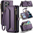 For iPhone 13 Pro Max CaseMe C36 Card Slots Zipper Wallet RFID Anti-theft Leather Phone Case(Purple) - free shipping - PMC Jewellery - Order now!