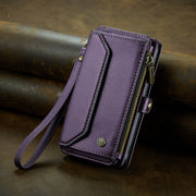 For iPhone 15 Plus CaseMe C36 Card Slots Zipper Wallet RFID Anti-theft Leather Phone Case(Purple)