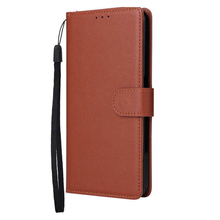 For vivo Y17s 4G Multifunctional Horizontal Flip Leather Phone Case with Three Card Slot(Brown) - vivo Cases by PMC TechLife | Online Shopping South Africa | PMC TechLife | Buy Now Pay Later Mobicred