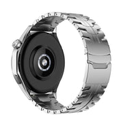 22mm Dual Safety Buckle Turtle Buckle Stainless Steel Watch Band(Silver)
